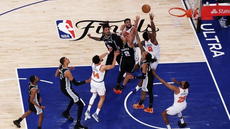 Knicks fan recreates OG Anunoby's signature Game 4 tip-in with skeletons in iconic Halloween setup