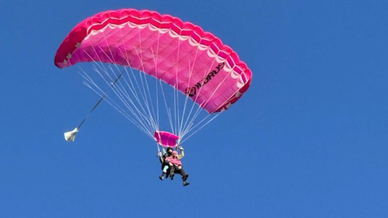 New Jersey teacher skydives to gain votes for Sussex Tech's field renovation bid