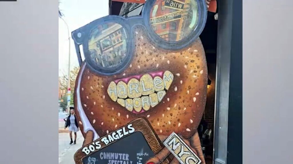 Bagel shop faces community backlash in Harlem over cartoon mascot